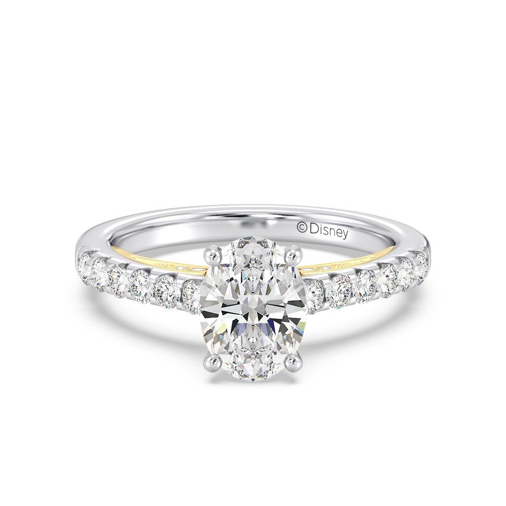 Enchanted Star Lab Grown Diamond 14K Gold Aurora Single Row Pave Engagement Ring