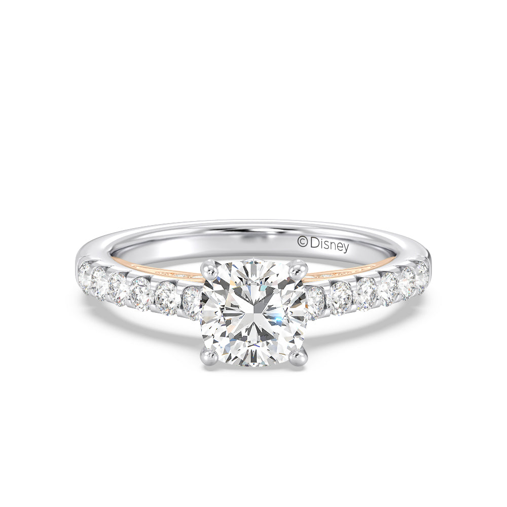 Enchanted Star Lab Grown Diamond 14K Gold Aurora Single Row Pave Engagement Ring