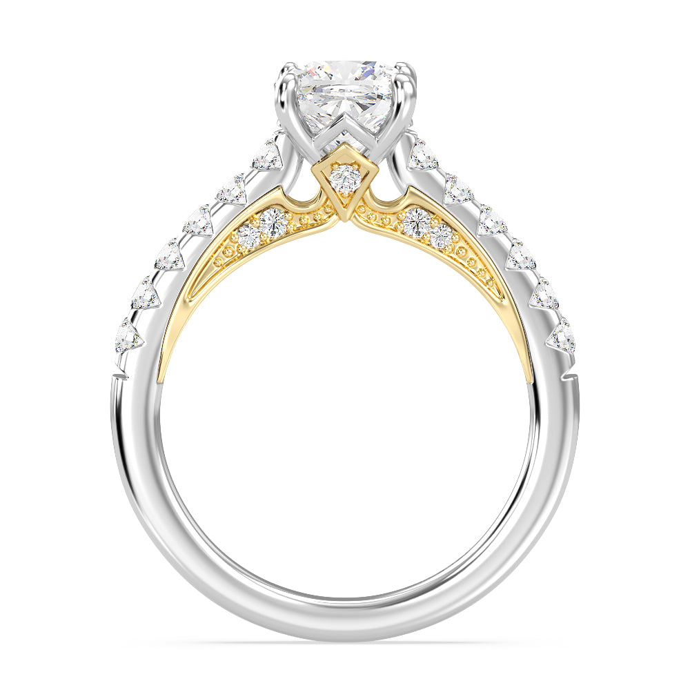 Enchanted Star Lab Grown Diamond 14K Gold Aurora Single Row Pave Engagement Ring