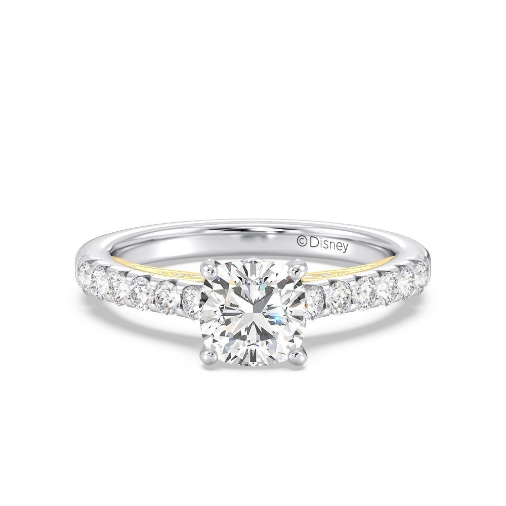 Enchanted Star Lab Grown Diamond 14K Gold Aurora Single Row Pave Engagement Ring