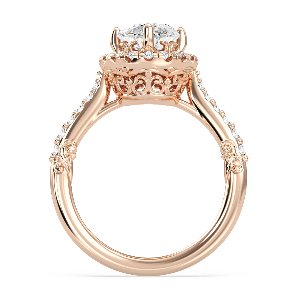 Enchanted Star Lab Grown Diamond 14K Gold Aurora Halo Engagement Ring