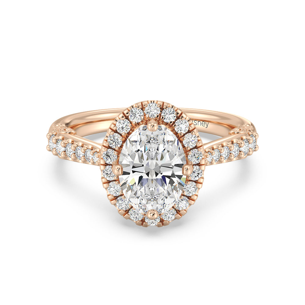 Enchanted Star Lab Grown Diamond 14K Gold Aurora Halo Engagement Ring