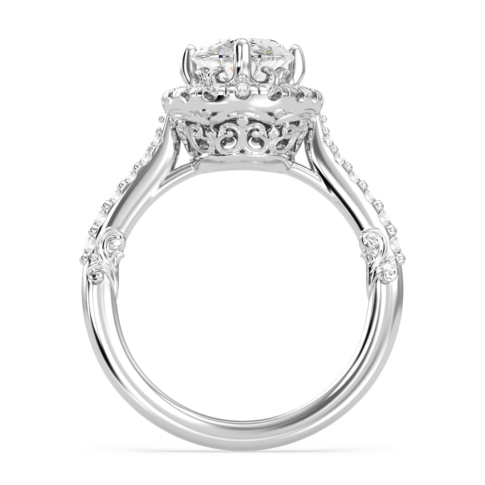 Enchanted Star Lab Grown Diamond 14K Gold Aurora Halo Engagement Ring