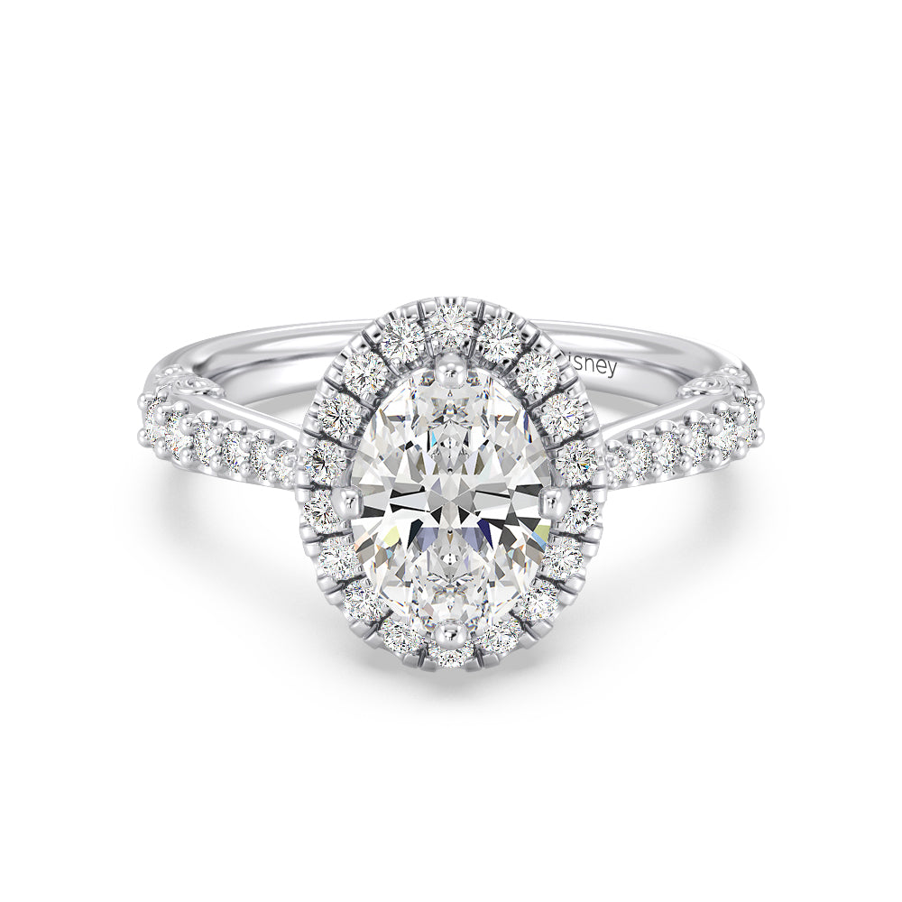 Enchanted Star Lab Grown Diamond 14K Gold Aurora Halo Engagement Ring