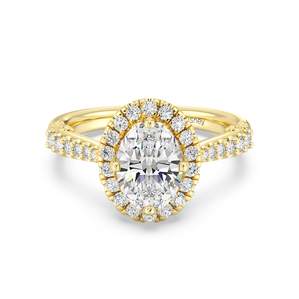 Enchanted Star Lab Grown Diamond 14K Gold Aurora Halo Engagement Ring