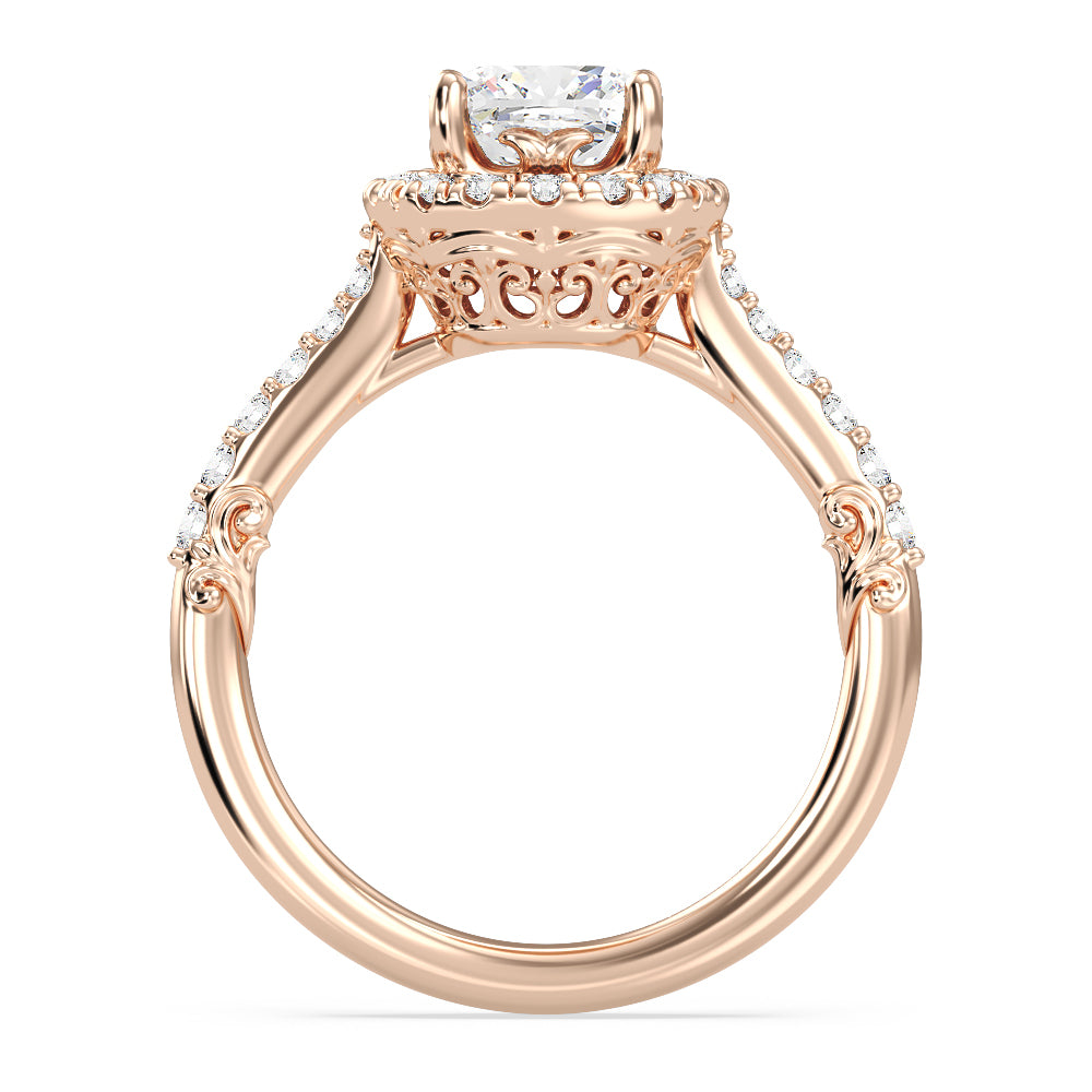 Enchanted Star Lab Grown Diamond 14K Gold Aurora Halo Engagement Ring