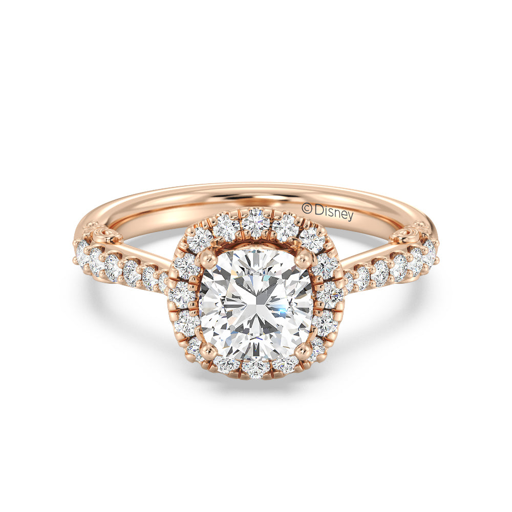 Enchanted Star Lab Grown Diamond 14K Gold Aurora Halo Engagement Ring
