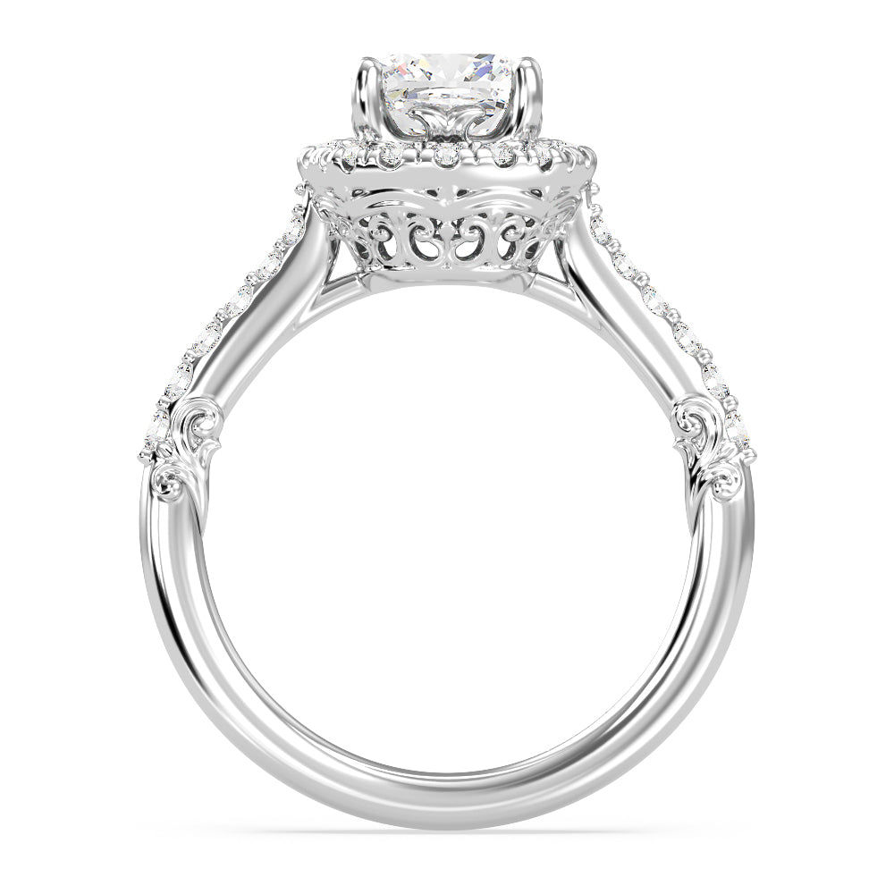 Enchanted Star Lab Grown Diamond 14K Gold Aurora Halo Engagement Ring