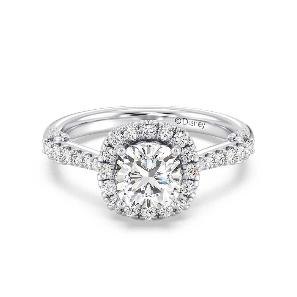 Enchanted Star Lab Grown Diamond 14K Gold Aurora Halo Engagement Ring