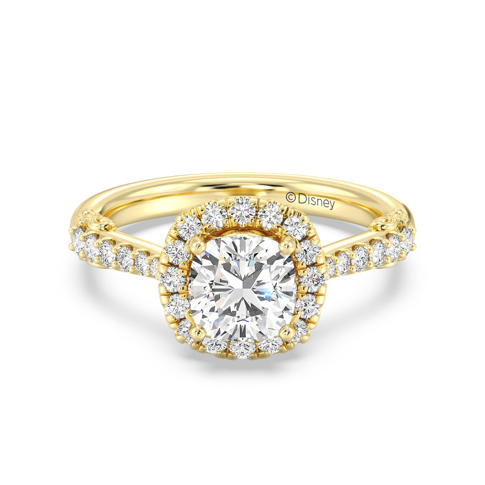 Enchanted Star Lab Grown Diamond 14K Gold Aurora Halo Engagement Ring