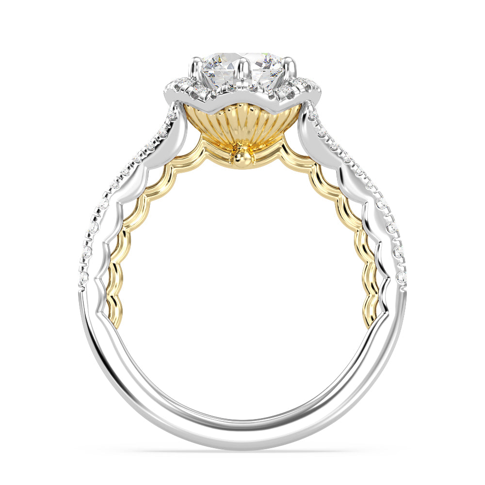 Enchanted Star Lab Grown Diamond 14K Gold Ariel Halo Engagement Ring