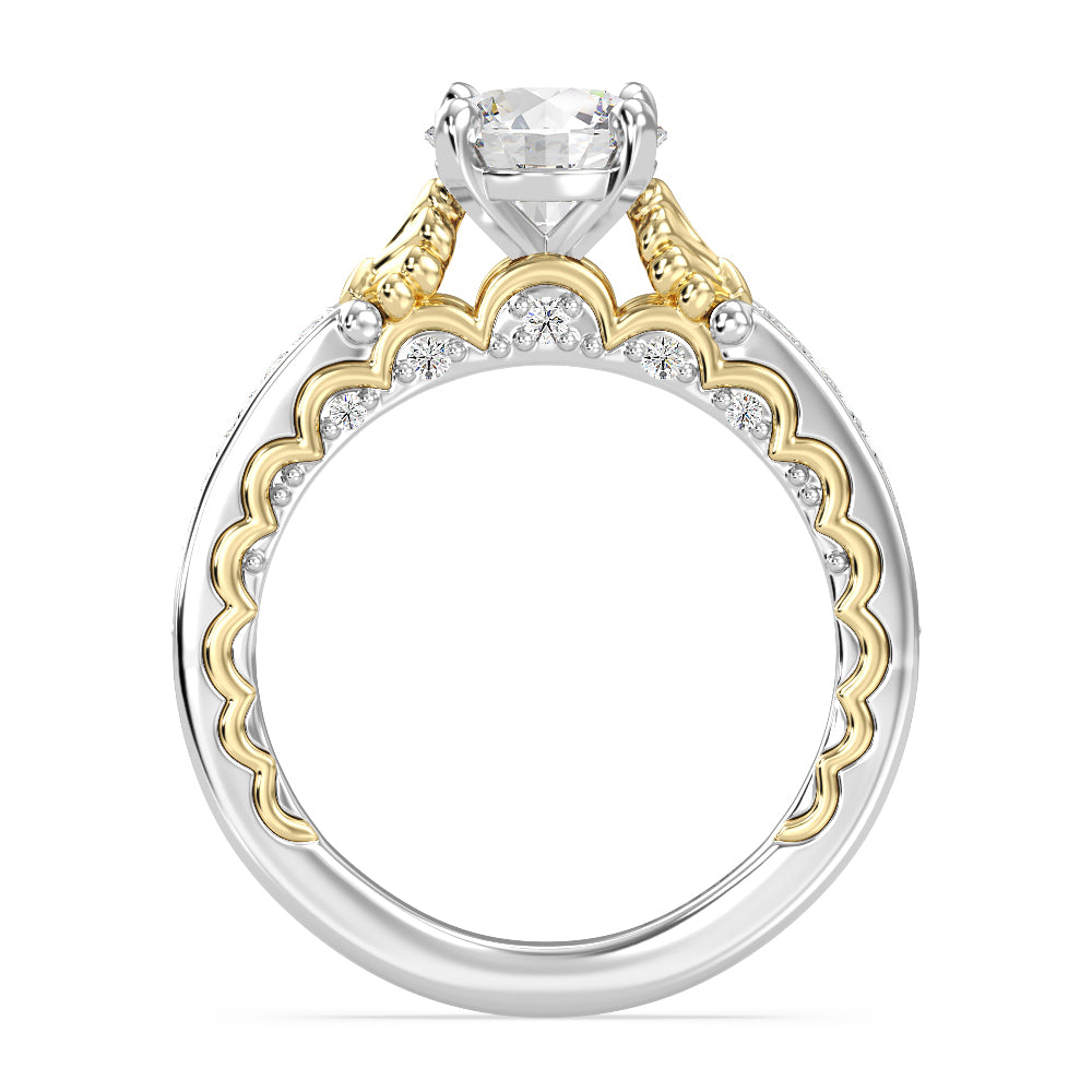 Enchanted Star Lab Grown Diamond 14K Gold Ariel Two-Tone In-Lay Engagement Ring