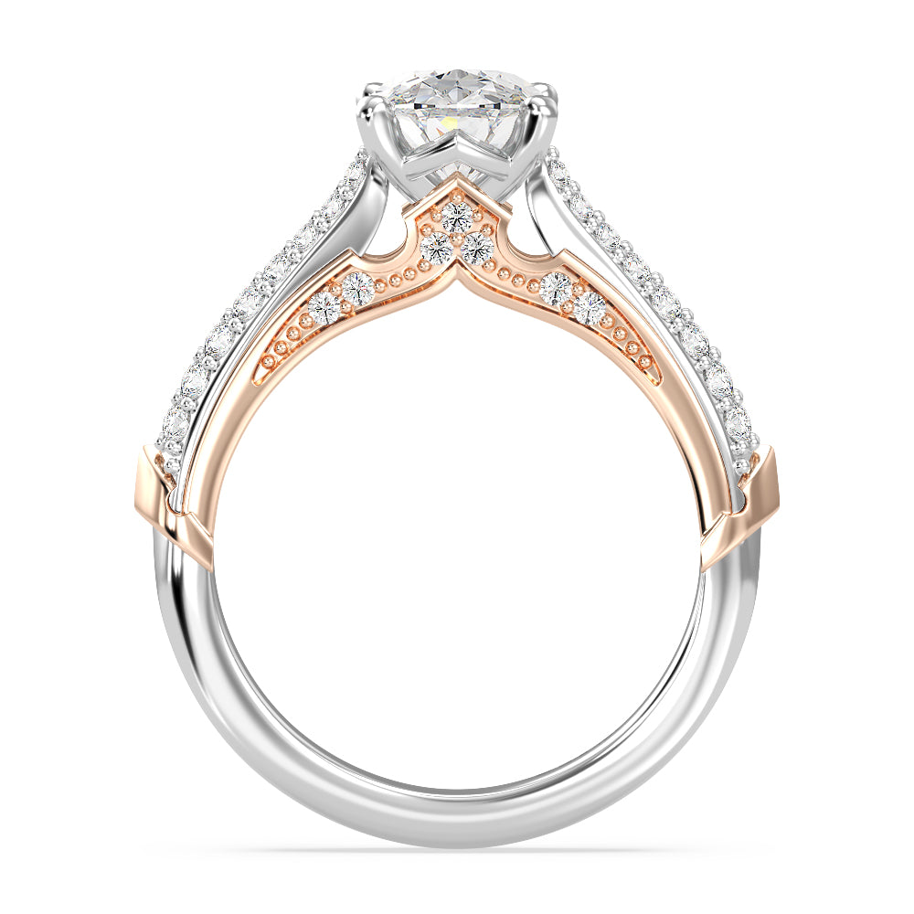 Enchanted Star Lab Grown Diamond 14K Gold Aurora Double Shank Engagement Ring