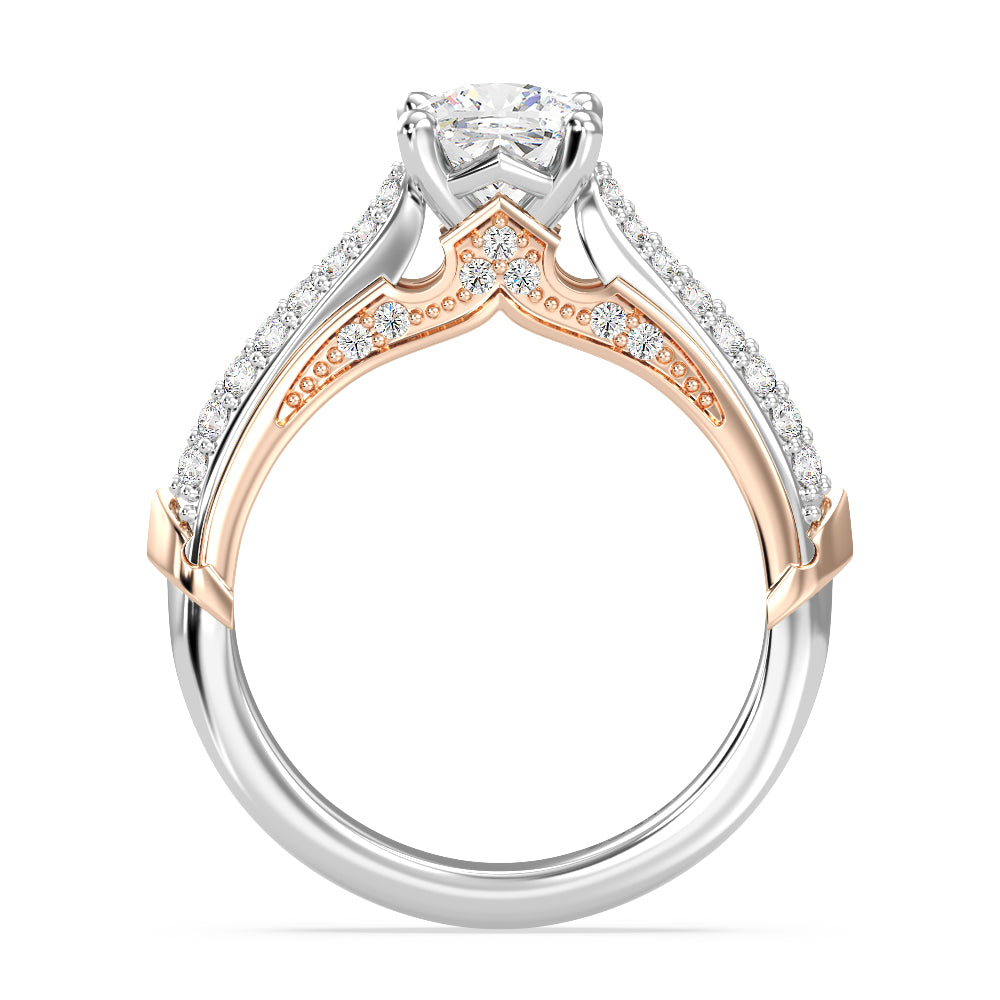 Enchanted Star Lab Grown Diamond 14K Gold Aurora Double Shank Engagement Ring