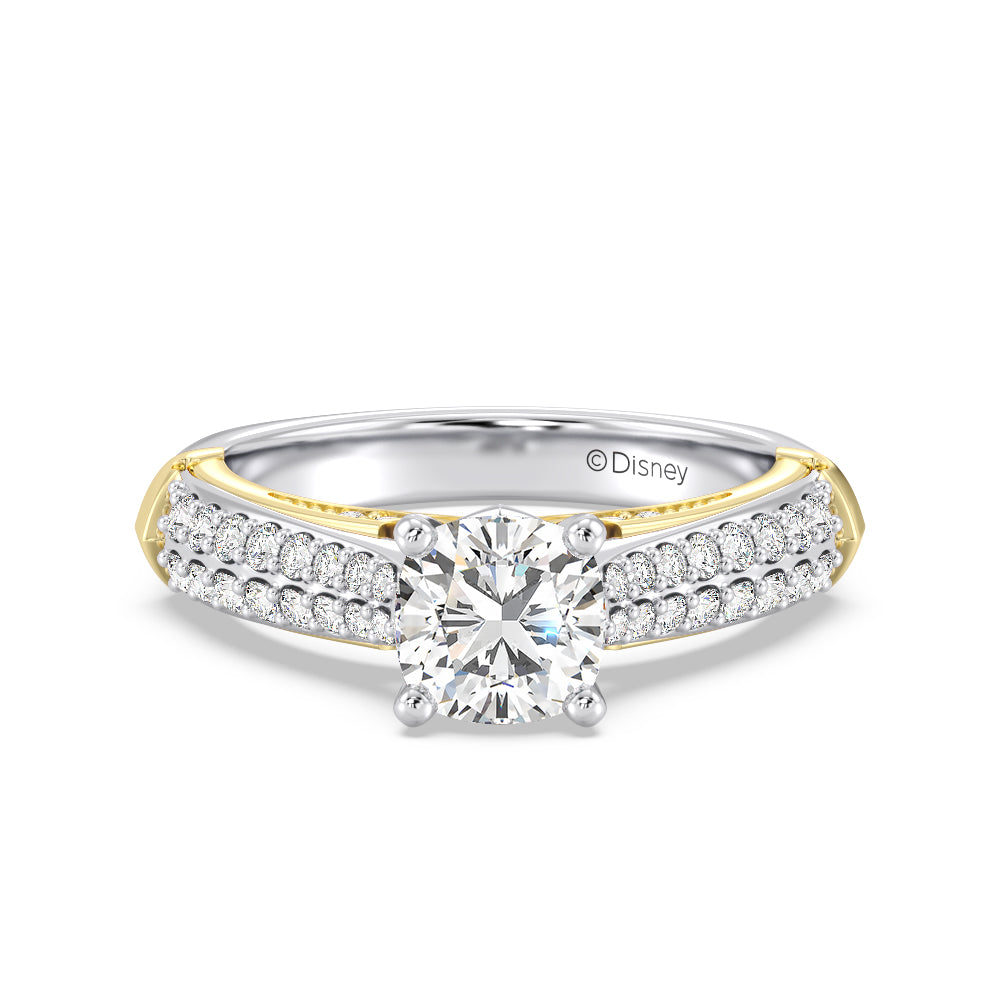 Enchanted Star Lab Grown Diamond 14K Gold Aurora Double Shank Engagement Ring