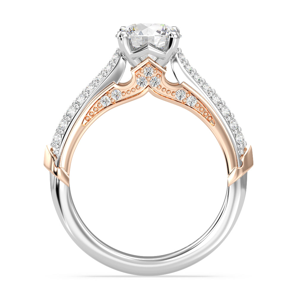 Enchanted Star Lab Grown Diamond 14K Gold Aurora Double Shank Engagement Ring