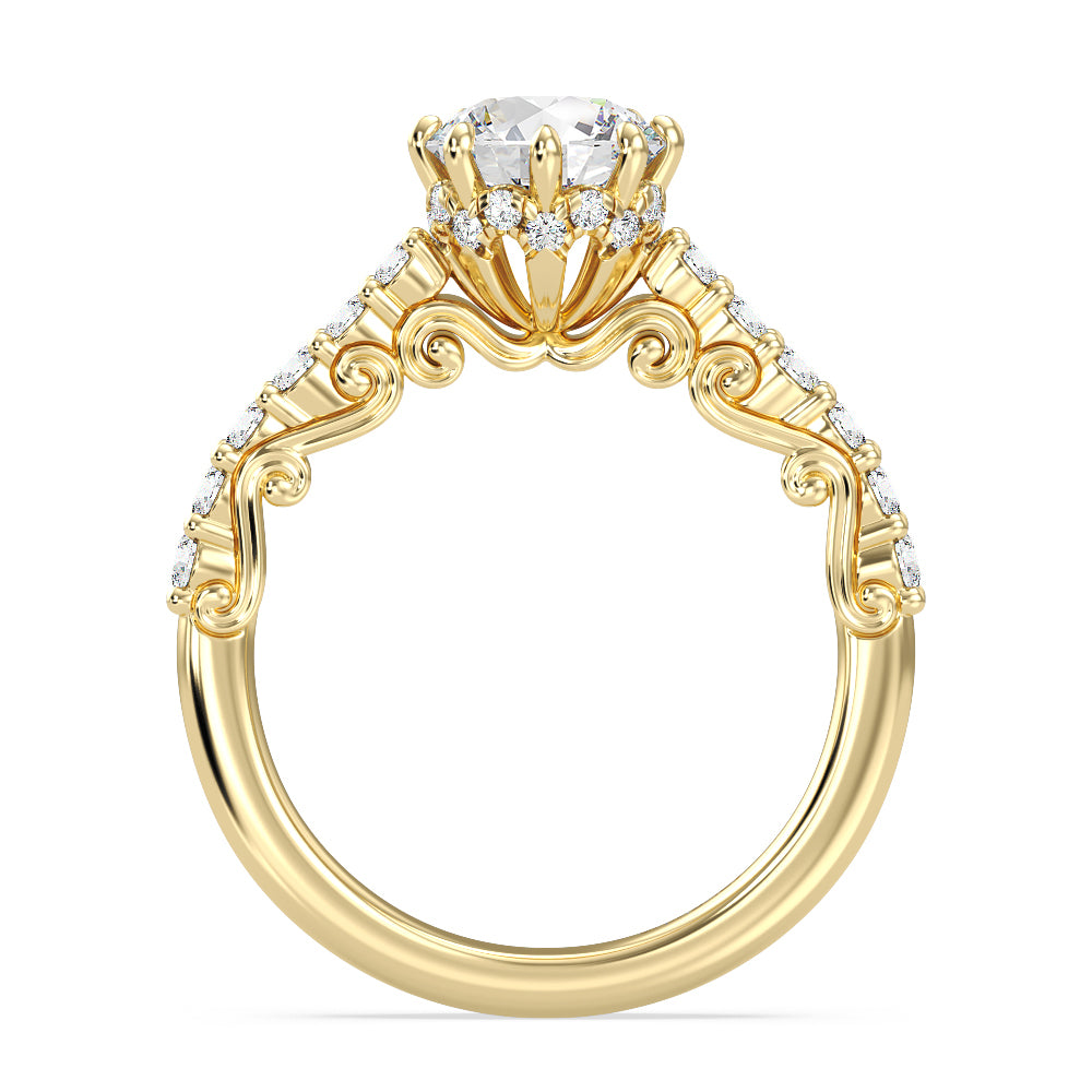 Enchanted Star Lab Grown Diamond 14K Gold Cinderella Filigree Engagement Ring