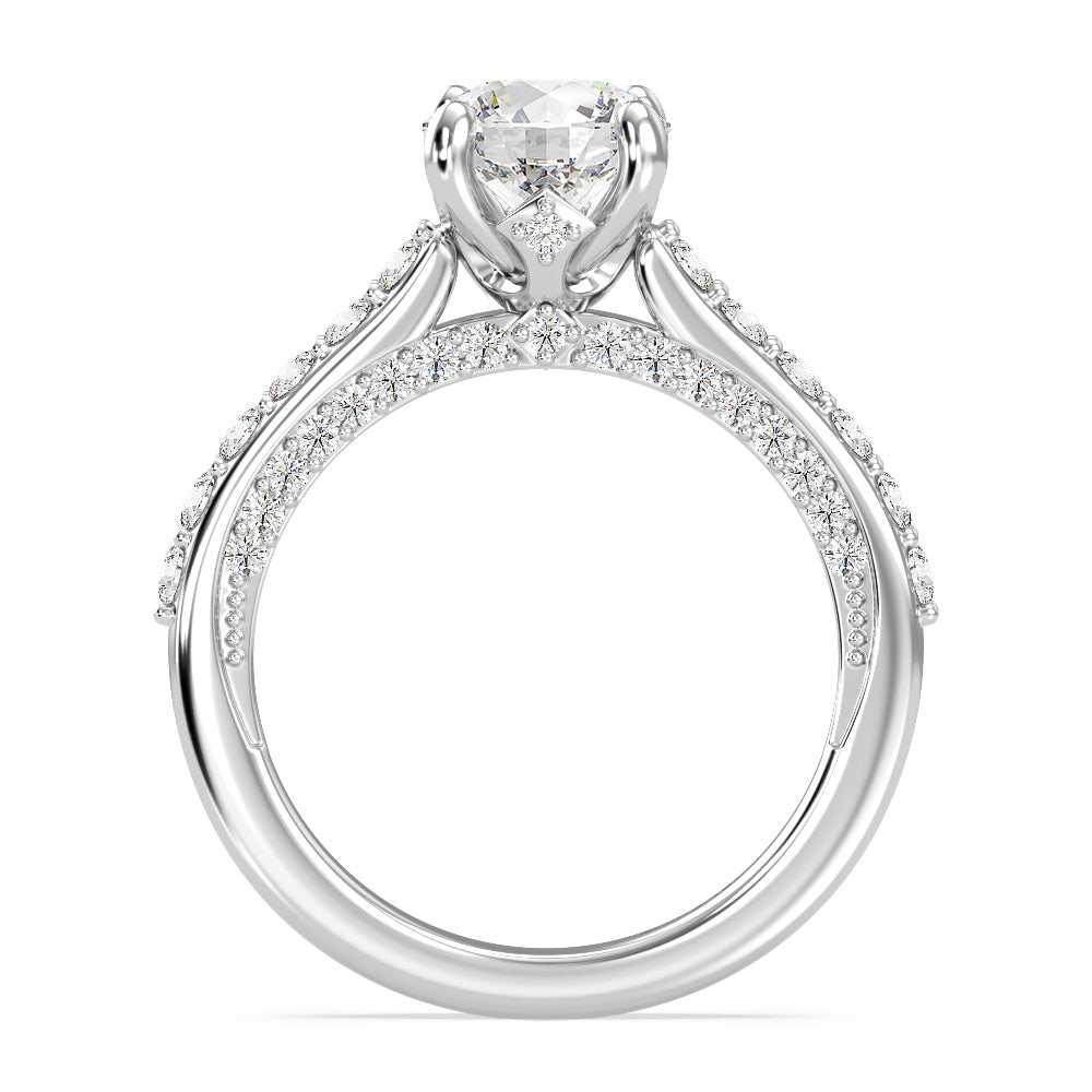 Enchanted Star Lab Grown Diamond 14K Gold Aurora Engagement Ring with Hidden Accent Details