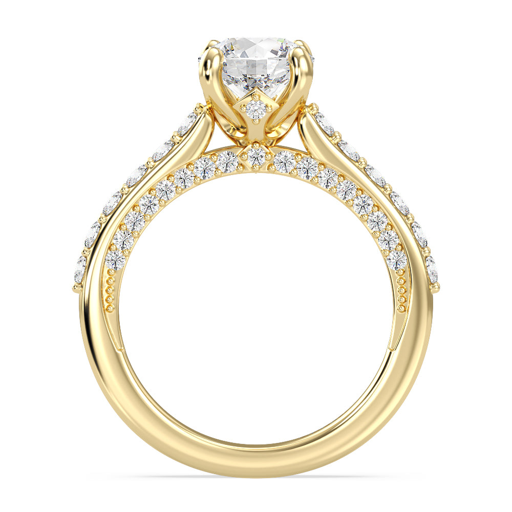 Enchanted Star Lab Grown Diamond 14K Gold Aurora Engagement Ring with Hidden Accent Details