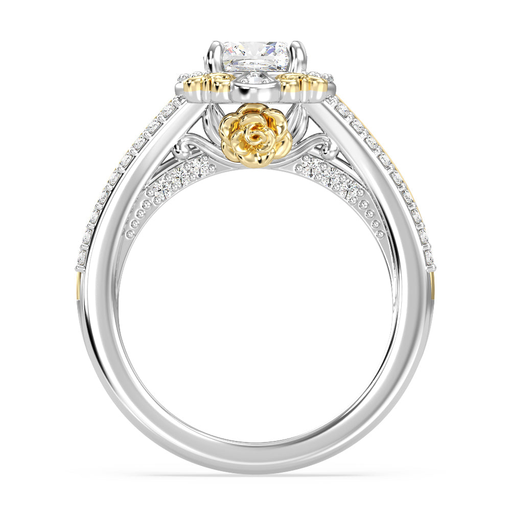 Enchanted Star Lab Grown Diamond 14K Gold Belle Halo Engagement Ring