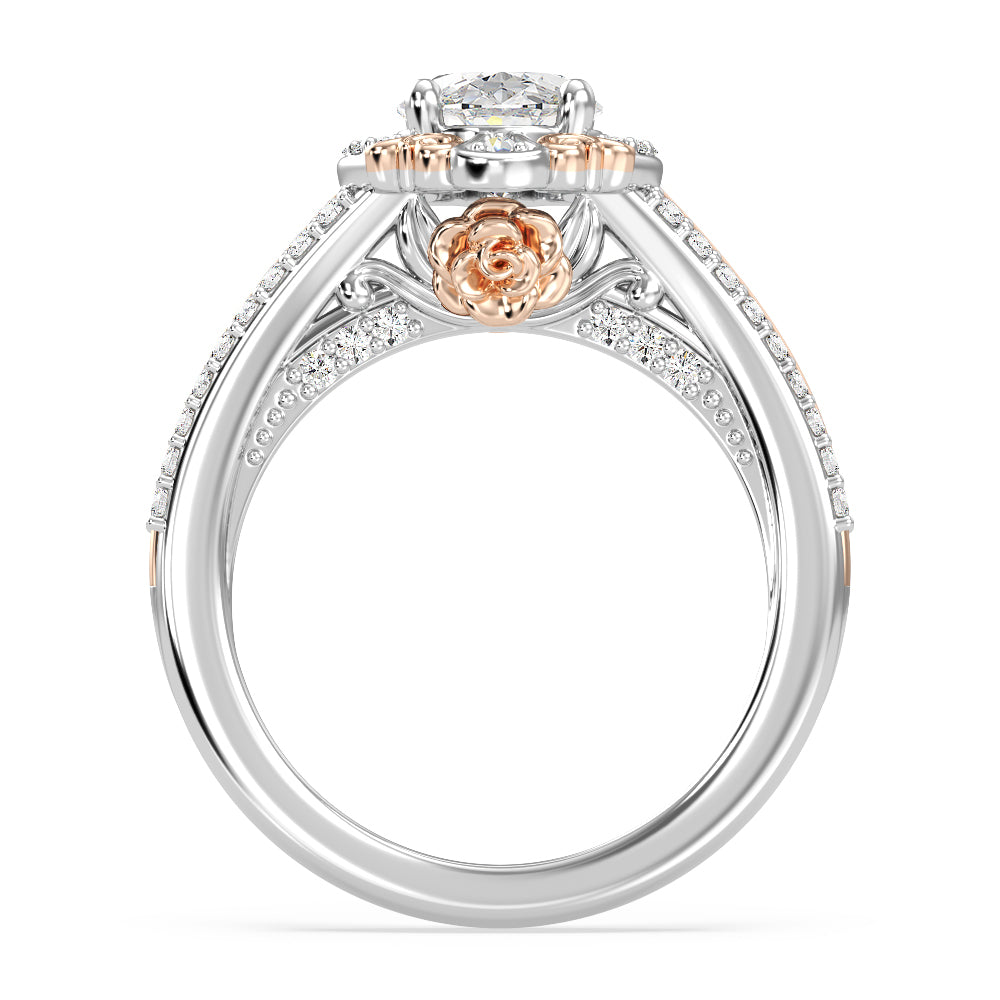 Enchanted Star Lab Grown Diamond 14K Gold Belle Halo Engagement Ring
