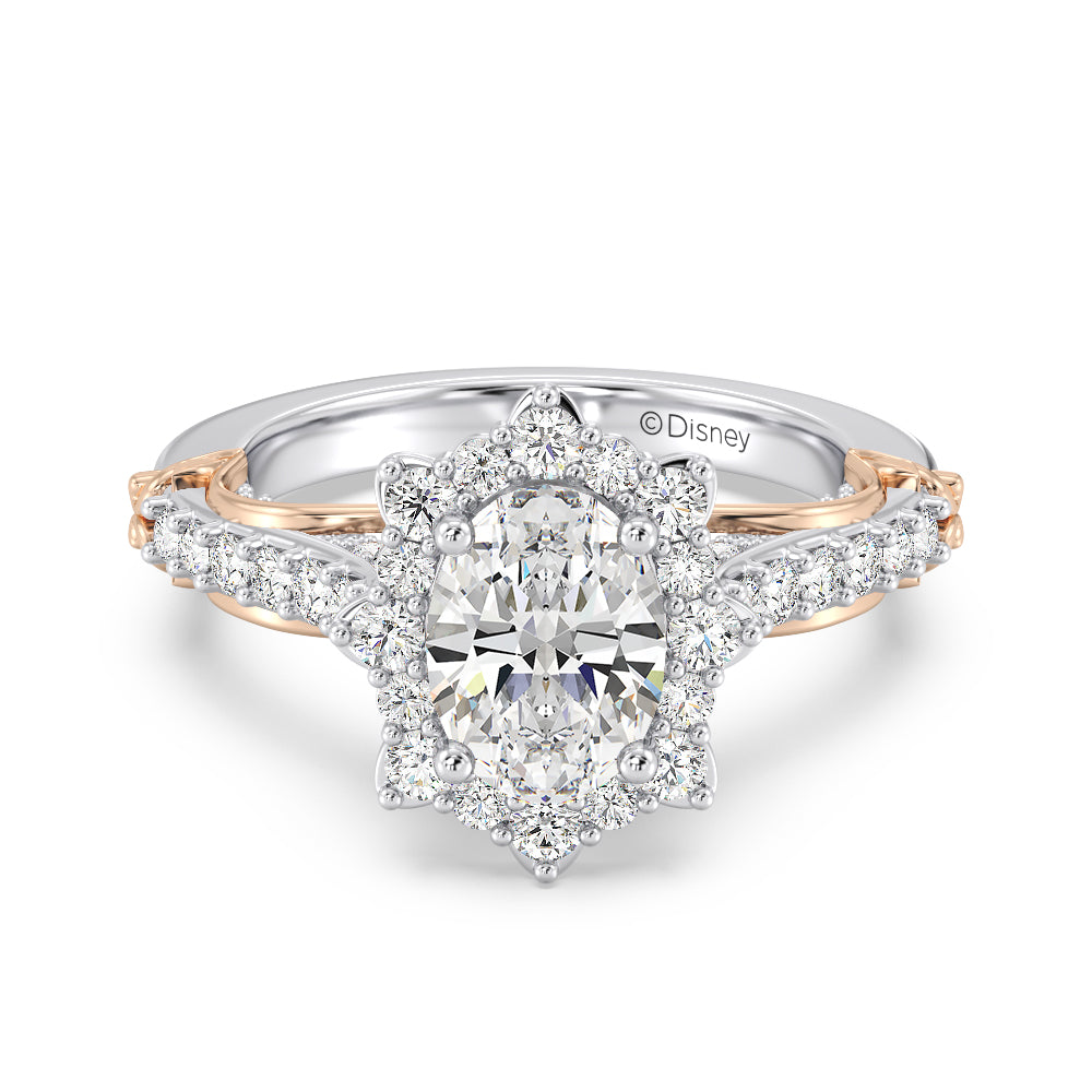 Enchanted Star Lab Grown Diamond 14K Gold Belle Halo Engagement Ring with Rose Gallery