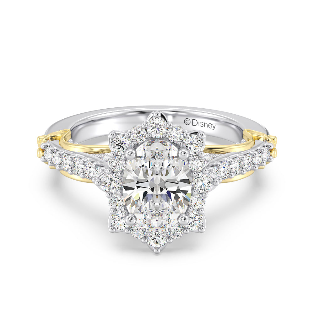 Enchanted Star Lab Grown Diamond 14K Gold Belle Halo Engagement Ring with Rose Gallery