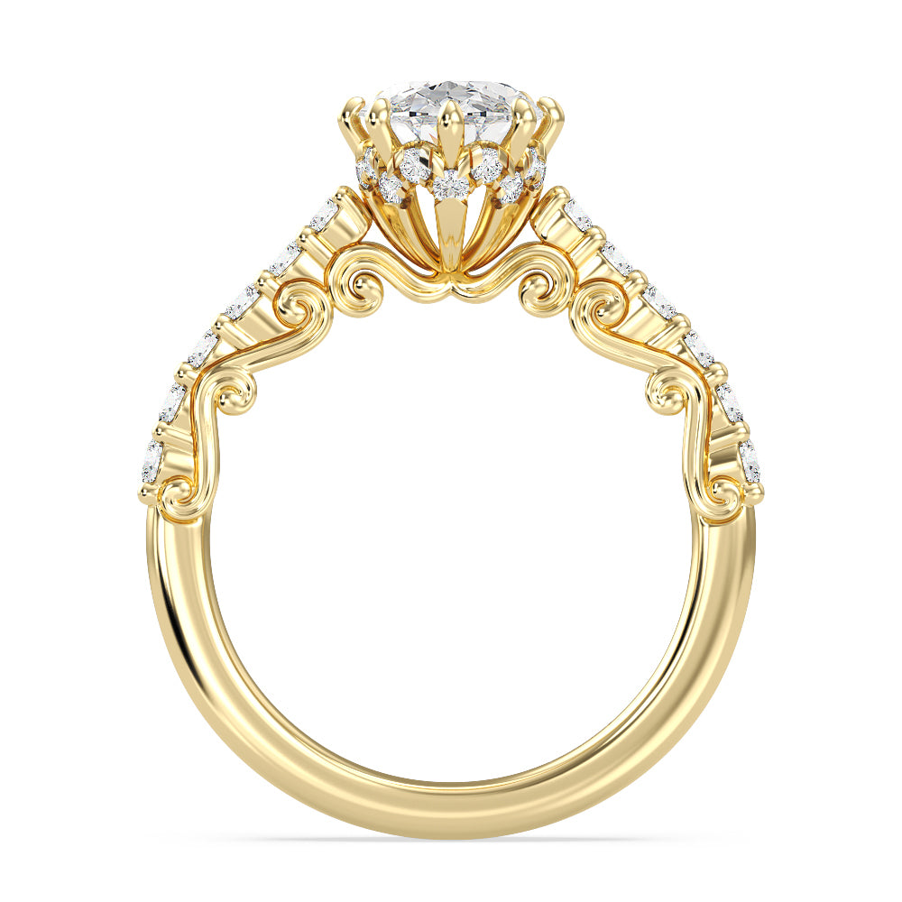 Enchanted Star Lab Grown Diamond 14K Gold Cinderella Filigree Engagement Ring