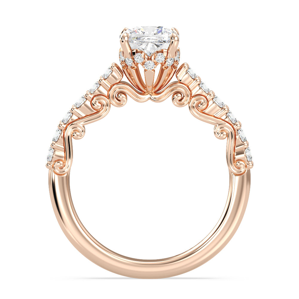 Enchanted Star Lab Grown Diamond 14K Gold Cinderella Filigree Engagement Ring