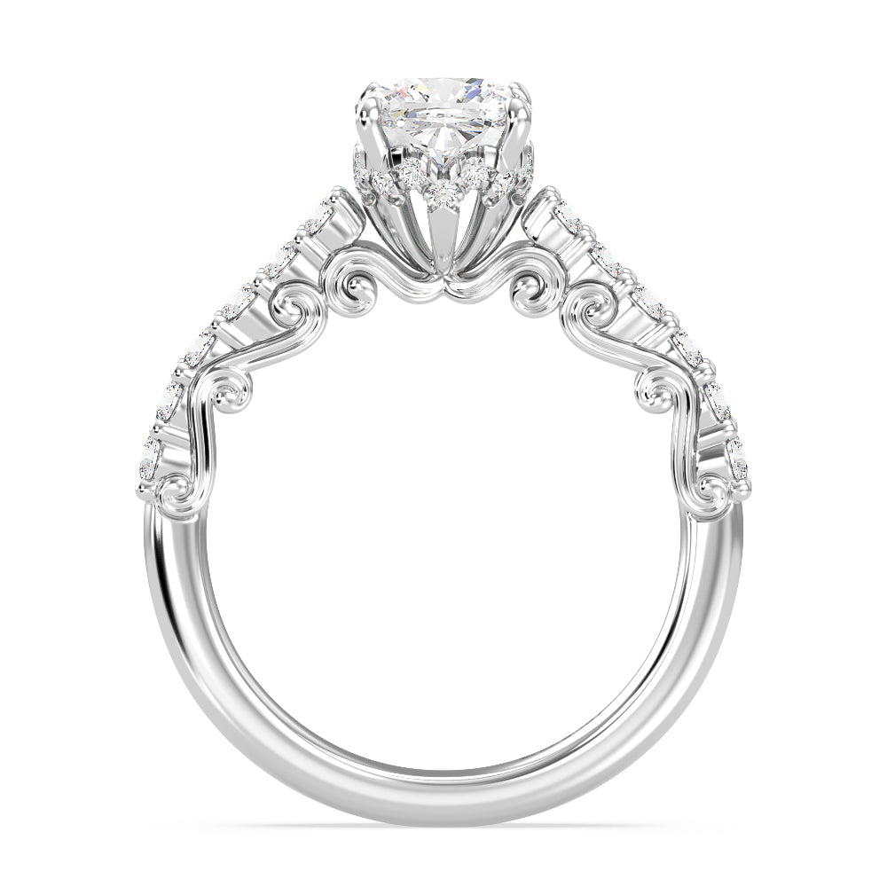Enchanted Star Lab Grown Diamond 14K Gold Cinderella Filigree Engagement Ring