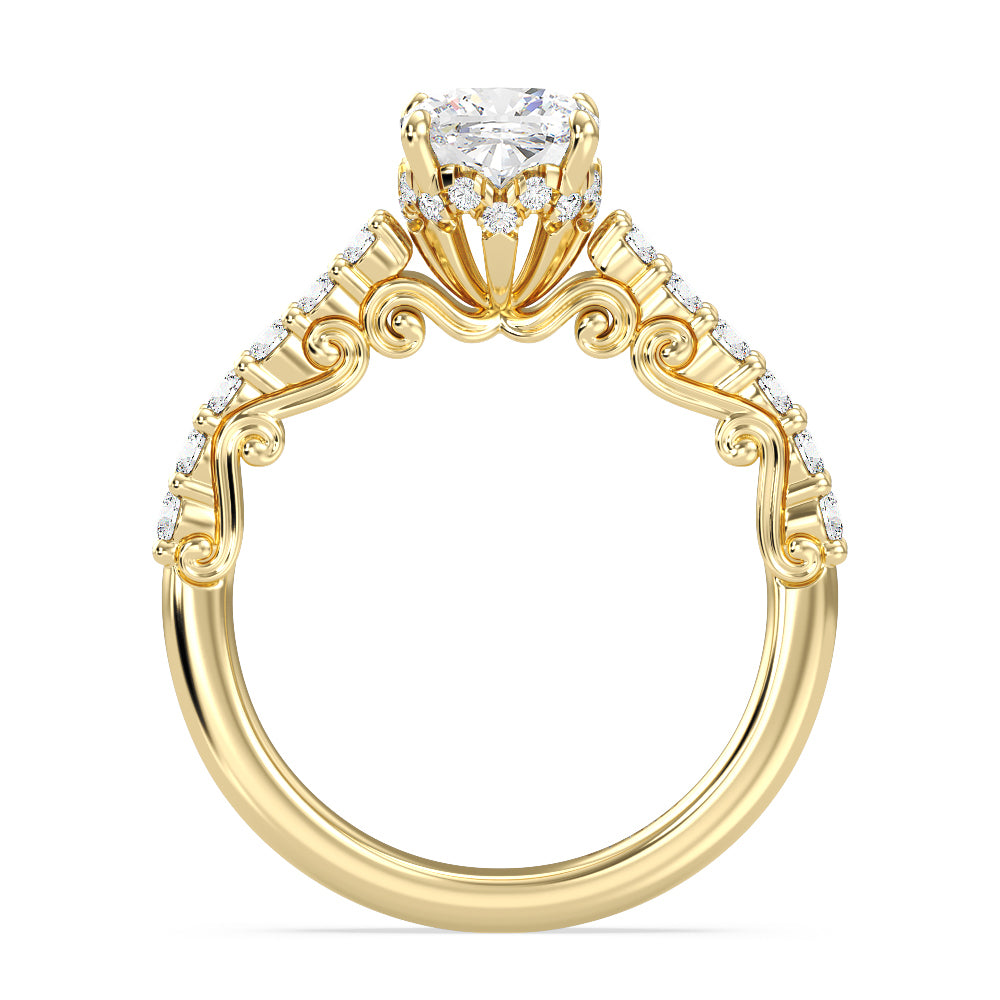 Enchanted Star Lab Grown Diamond 14K Gold Cinderella Filigree Engagement Ring