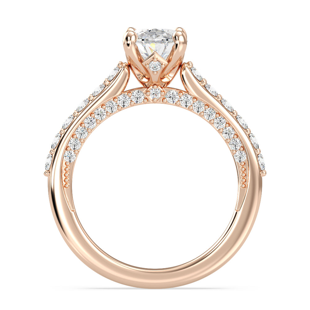 Enchanted Star Lab Grown Diamond 14K Gold Aurora Engagement Ring with Hidden Accent Details