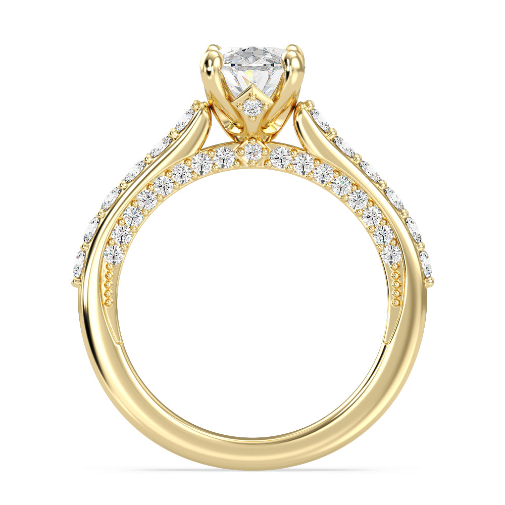Enchanted Star Lab Grown Diamond 14K Gold Aurora Engagement Ring with Hidden Accent Details