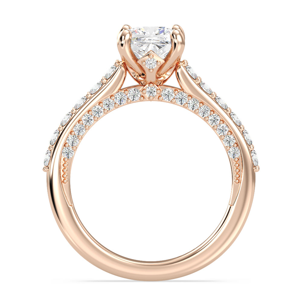 Enchanted Star Lab Grown Diamond 14K Gold Aurora Engagement Ring with Hidden Accent Details