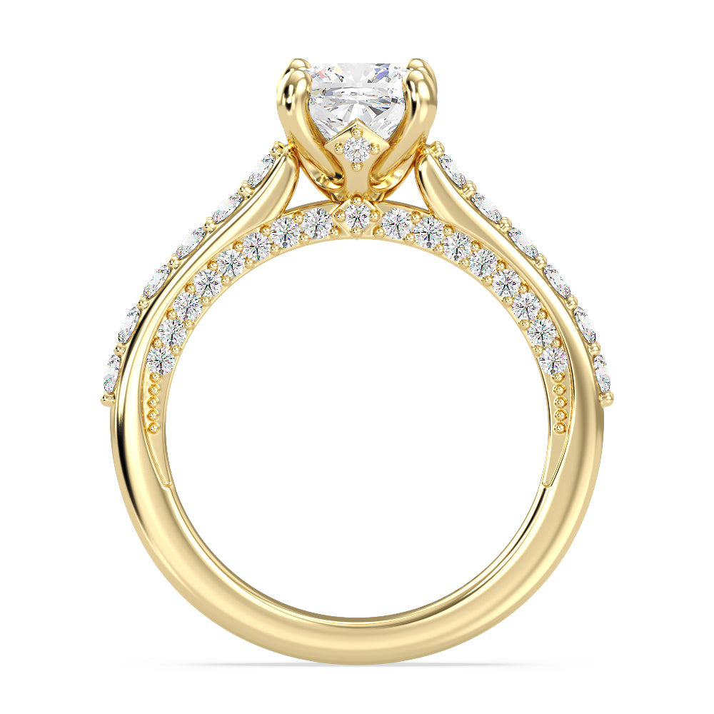Enchanted Star Lab Grown Diamond 14K Gold Aurora Engagement Ring with Hidden Accent Details