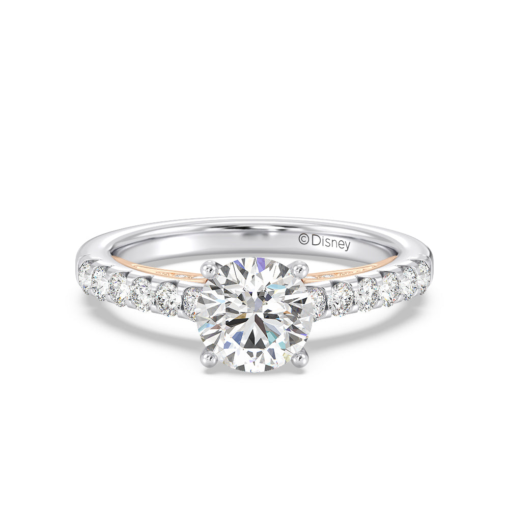 Enchanted Star Lab Grown Diamond 14K Gold Aurora Single Row Pave Engagement Ring