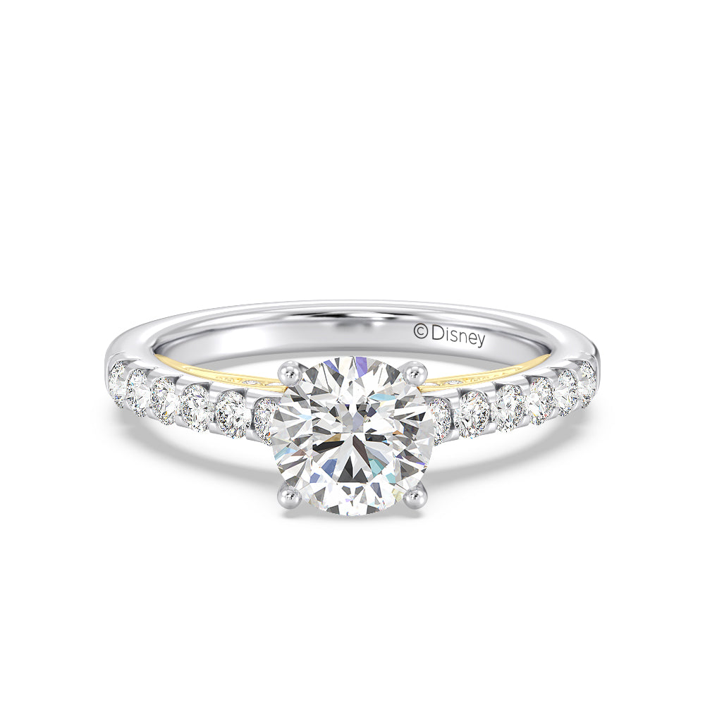 Enchanted Star Lab Grown Diamond 14K Gold Aurora Single Row Pave Engagement Ring