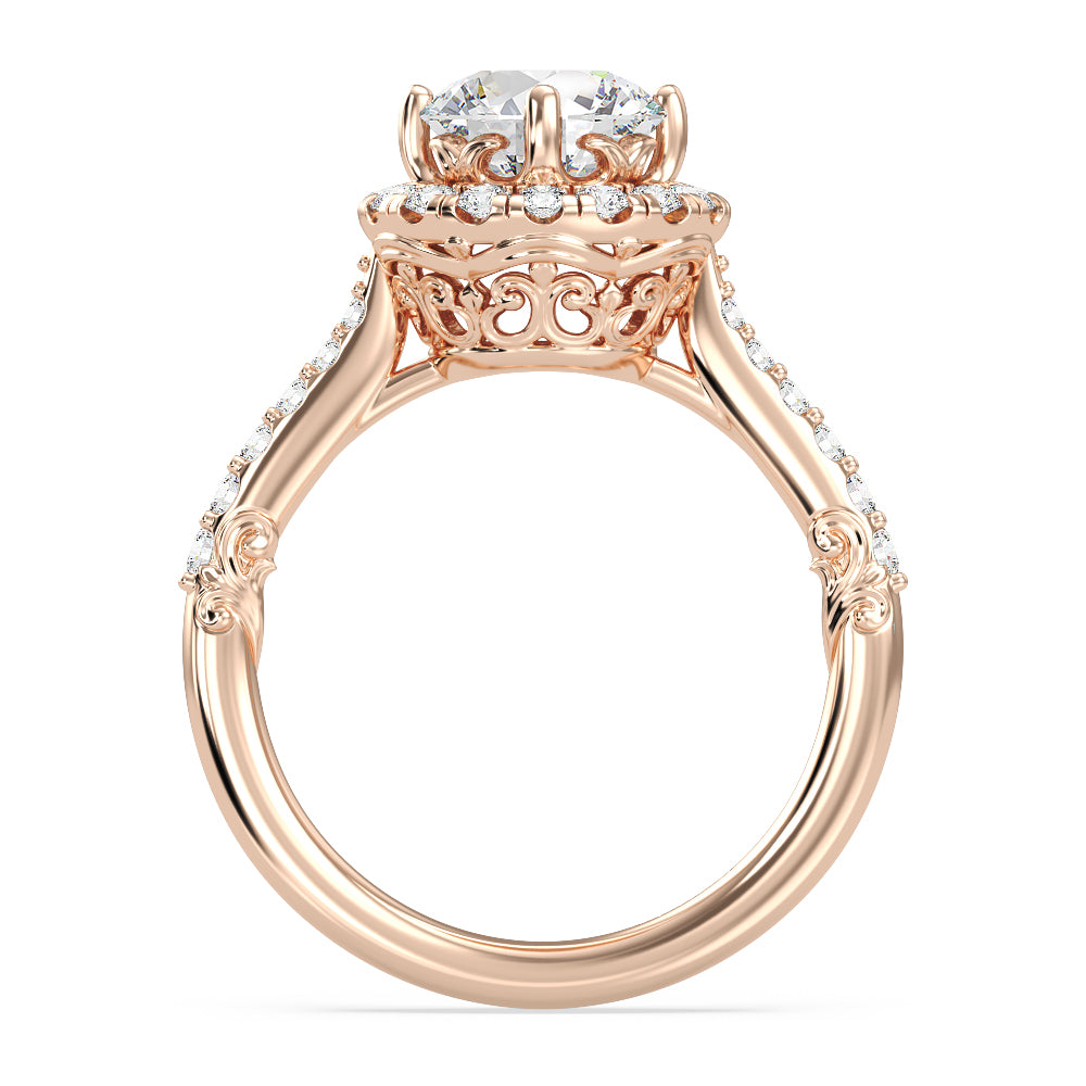 Enchanted Star Lab Grown Diamond 14K Gold Aurora Halo Engagement Ring