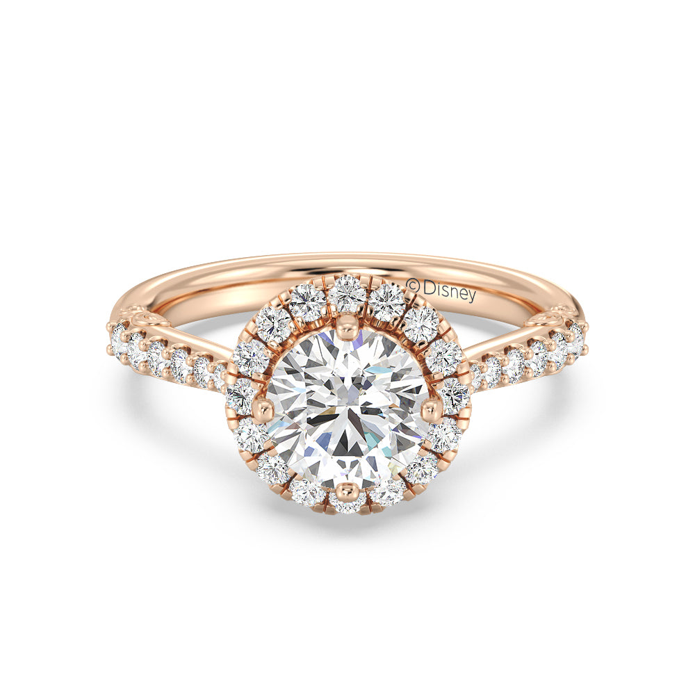 Enchanted Star Lab Grown Diamond 14K Gold Aurora Halo Engagement Ring