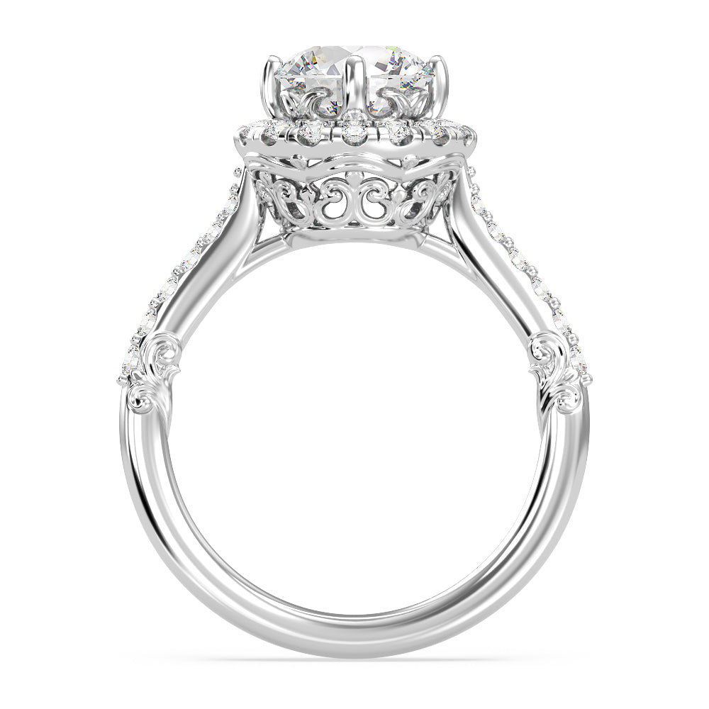 Enchanted Star Lab Grown Diamond 14K Gold Aurora Halo Engagement Ring