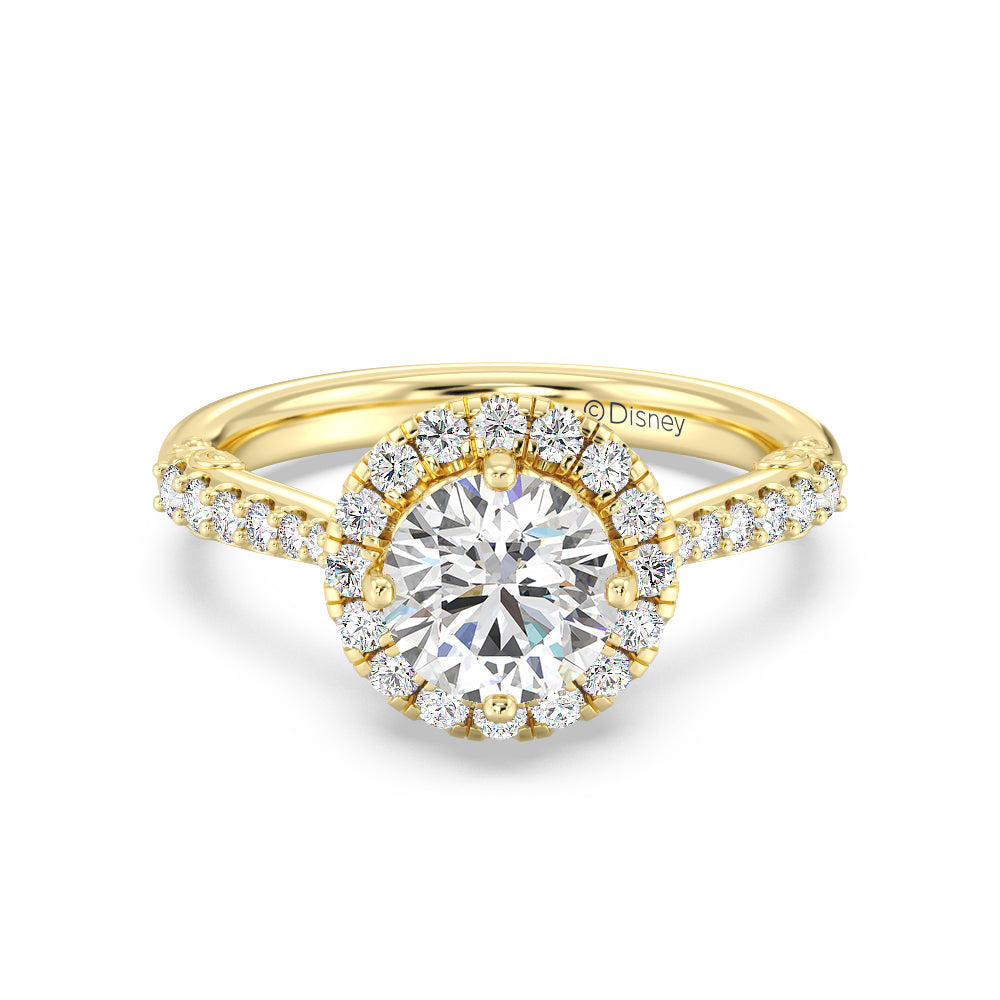 Enchanted Star Lab Grown Diamond 14K Gold Aurora Halo Engagement Ring