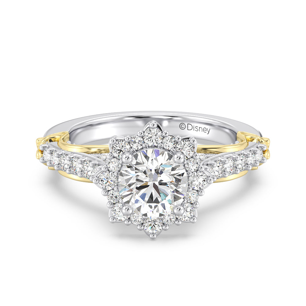 Enchanted Star Lab Grown Diamond 14K Gold Belle Halo Engagement Ring with Rose Gallery