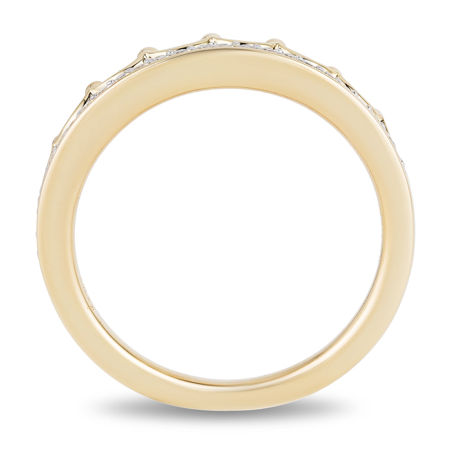 Enchanted Disney Fine Jewelry 10K Yellow Gold 1/10 CTTW Diamond Majestic Princess Tiara Ring