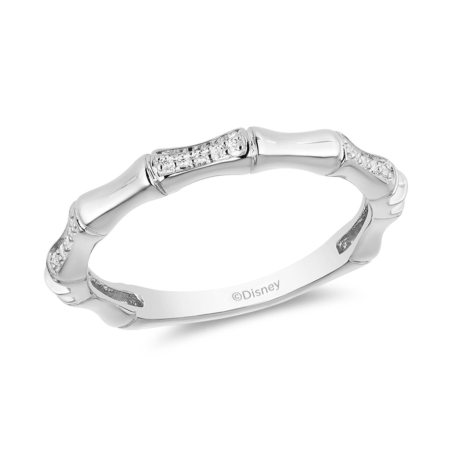 Disney Mulan Inspired Fashion Diamond Ring with 10K White Gold View 1