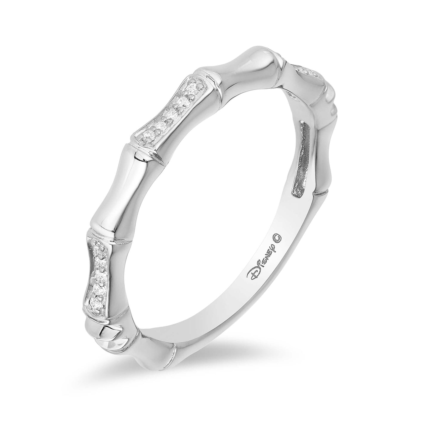 Disney Mulan Inspired Fashion Diamond Ring with 10K White Gold View 1