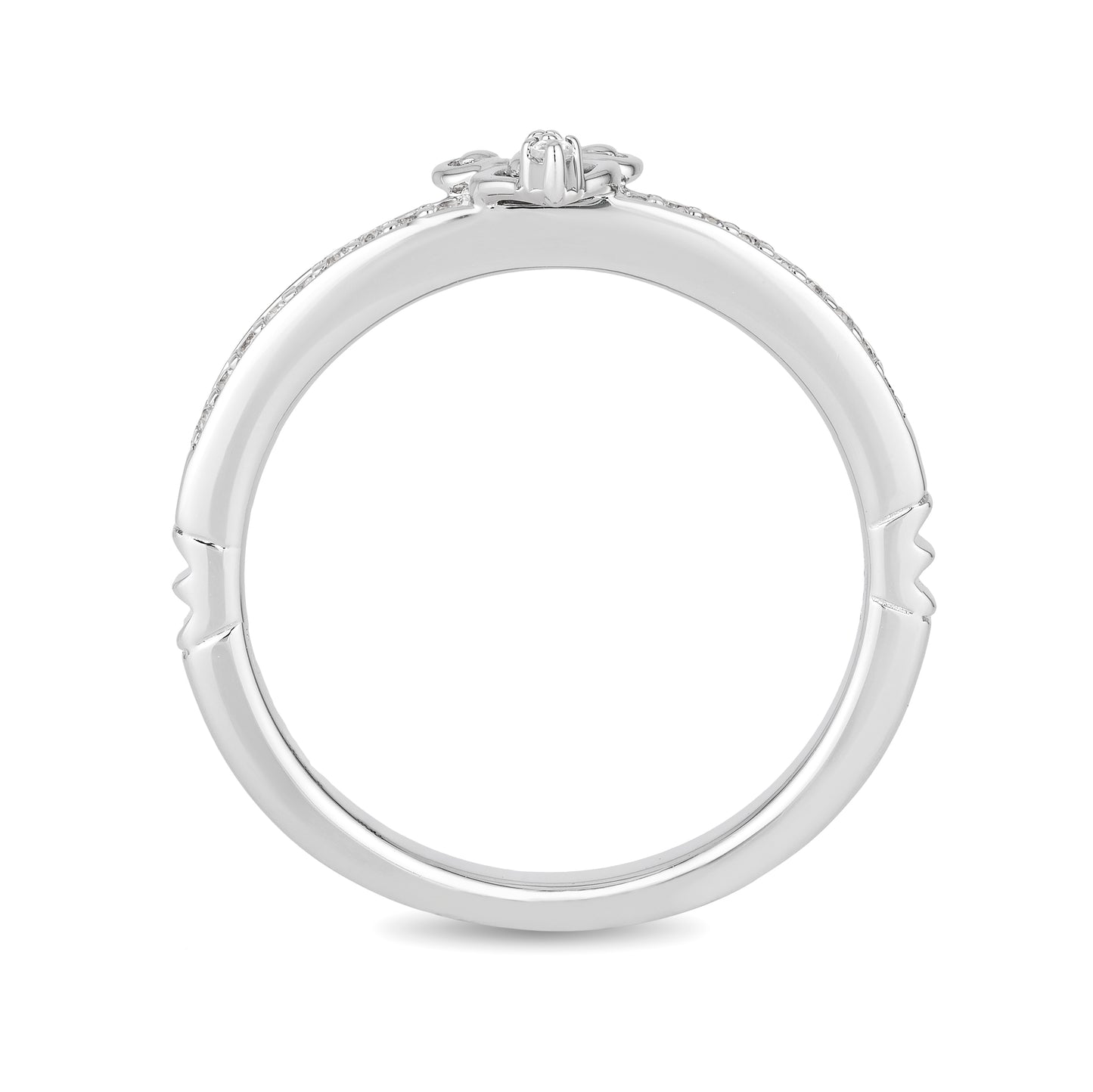 Enchanted Disney Fine Jewelry Sterling Silver 1/10 CTTW Cinderella Ring