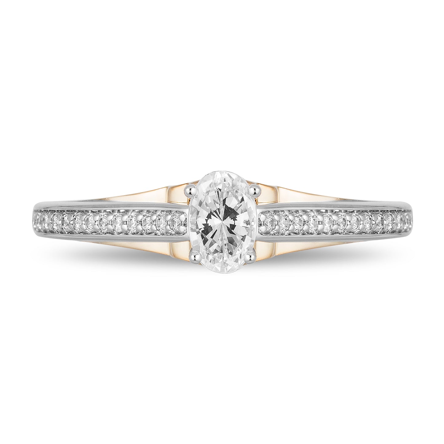 Enchanted Disney Fine Jewelry 14K White Gold and Yellow Gold with 5/8 CTTW Jasmine Engagement Ring