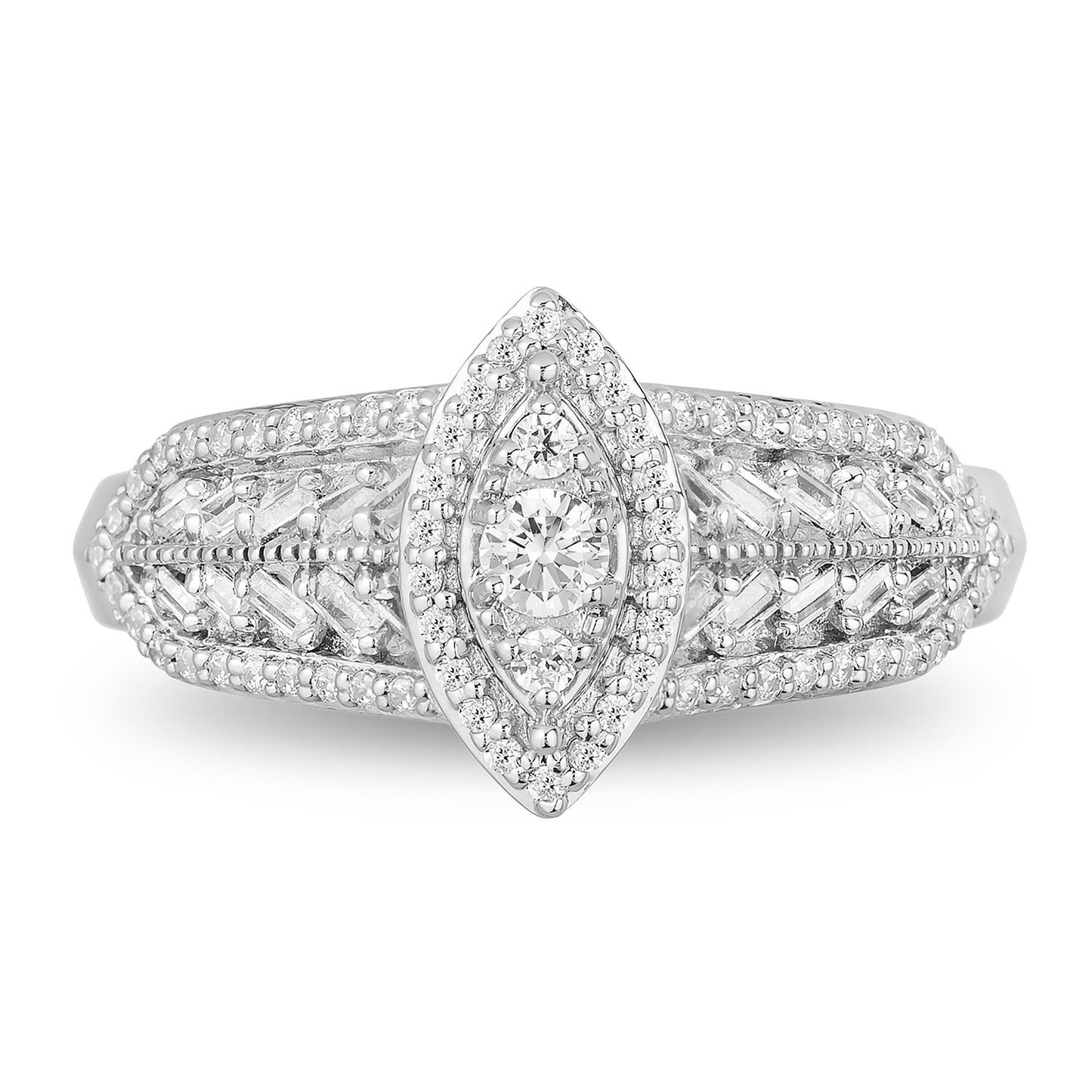 Enchanted Disney Fine Jewelry 14K White Gold With 1/2 CTTW Diamond Pocahontas Engagement Ring