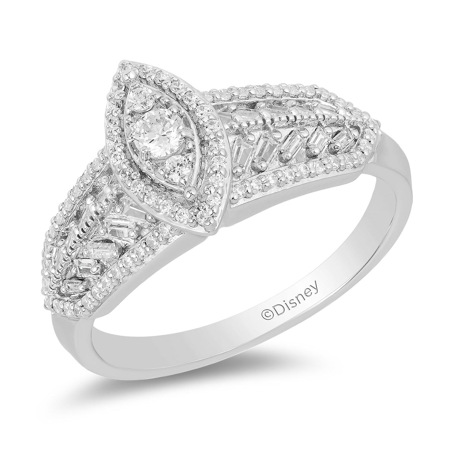 Enchanted Disney Fine Jewelry 14K White Gold With 1/2 CTTW Diamond Pocahontas Engagement Ring