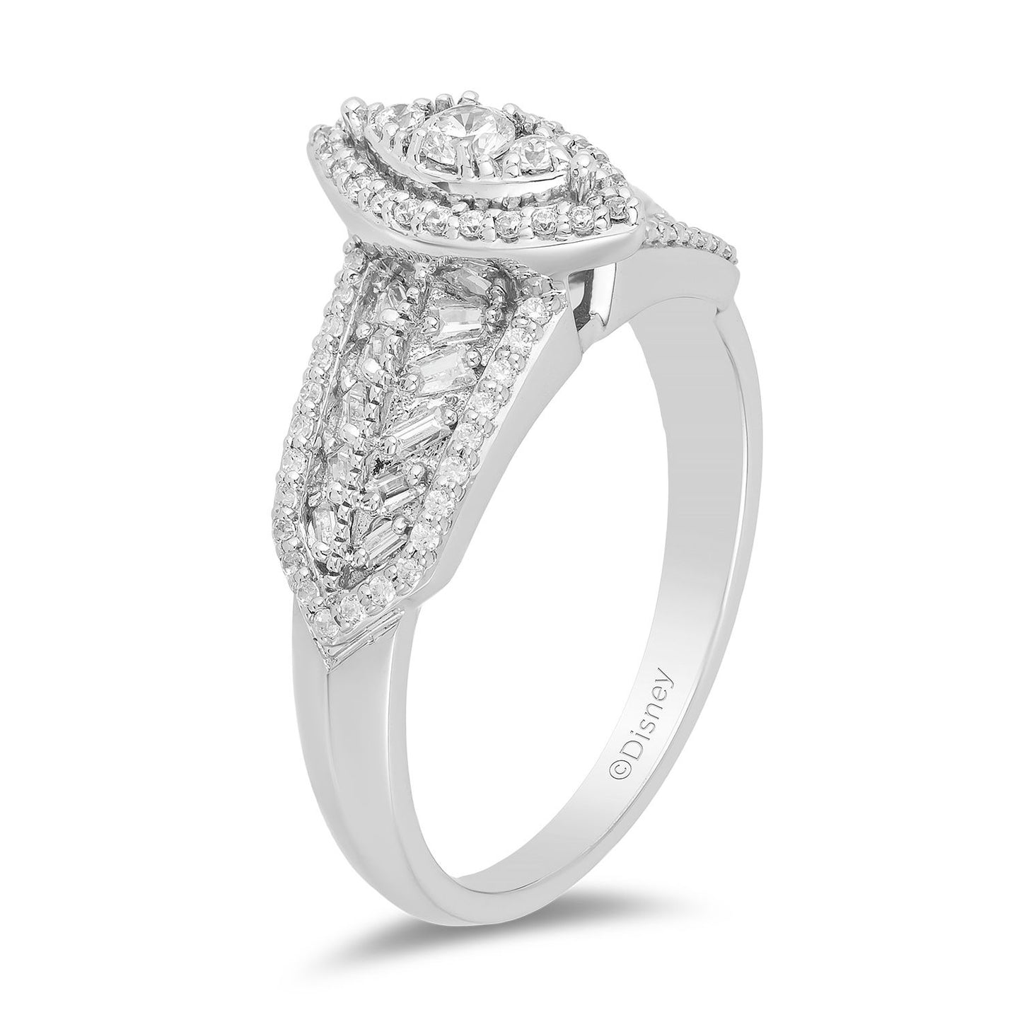 Enchanted Disney Fine Jewelry 14K White Gold With 1/2 CTTW Diamond Pocahontas Engagement Ring